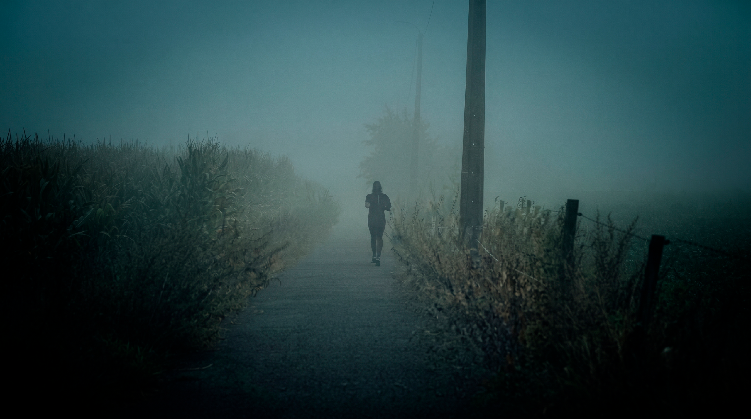 Omicidio a central park Runner che corre e si confonde con la nebbia